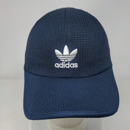Adidas Slideback Hat Blue One Size Adjustable Breathable Embroidered Trefoil