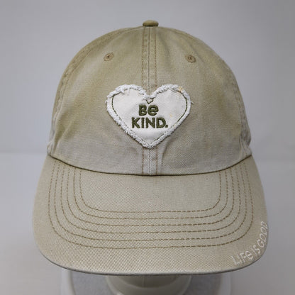 Be Kind Life is Good Slideback Baseball Cap Brown One Size Adjustable Stay True