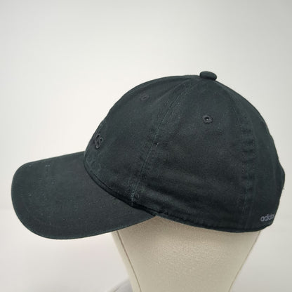 adidas Baseball Cap Black One Size Strapback Tonal Embroidery Curved Brim Hat