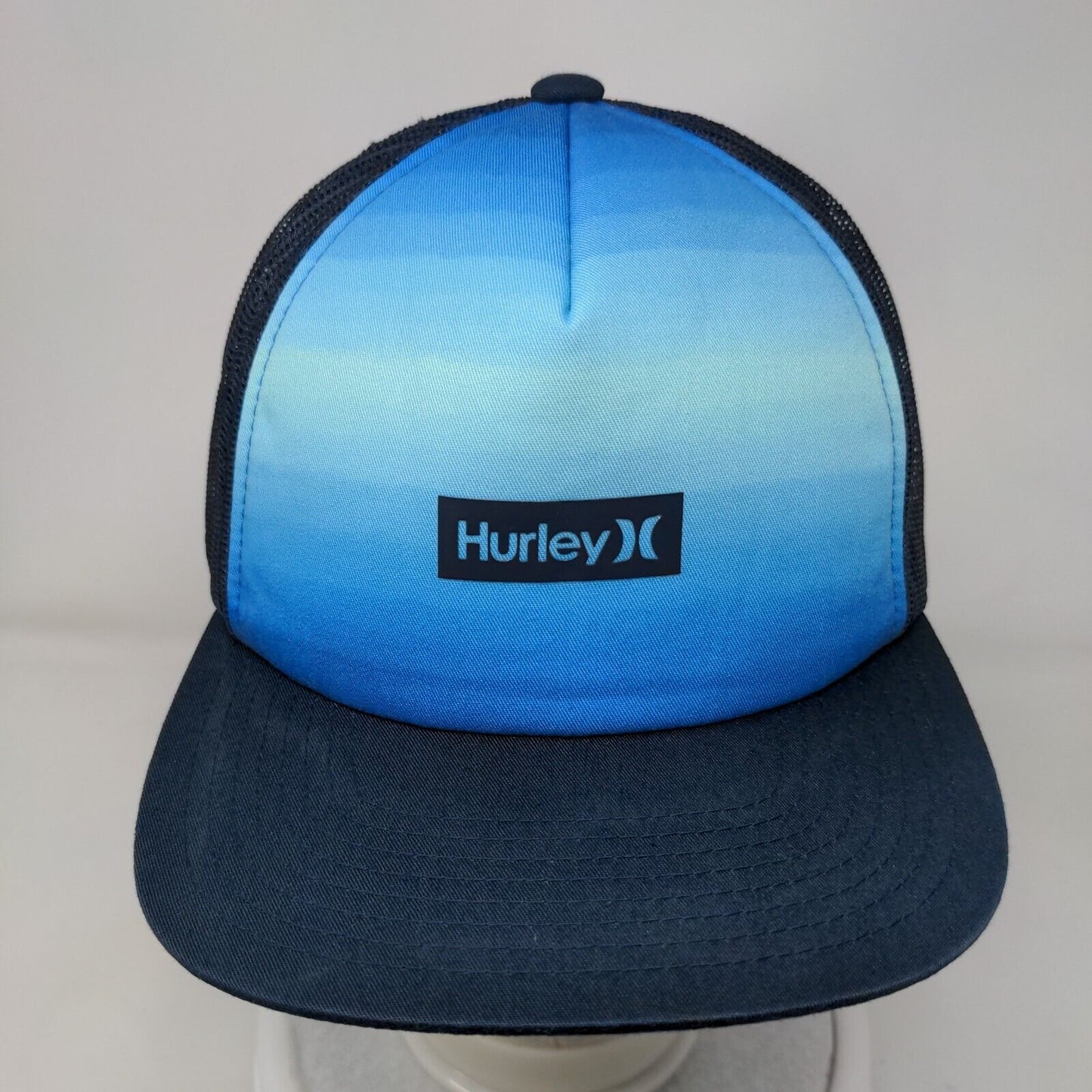Hurley Snapback Trucker Hat Blue OS Adjustable Mesh Back The Classics Yupoong