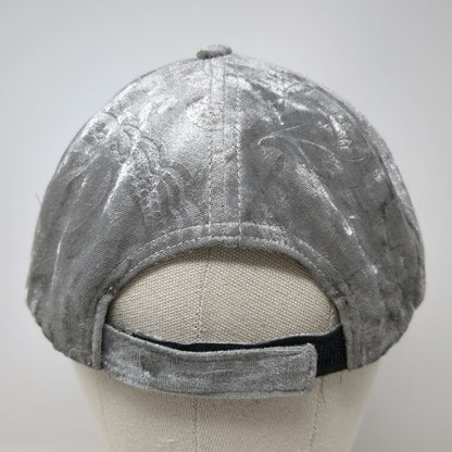 C.C Baseball Cap Gray One Size Crushed Velvet Metallic Strapback Curved Brim Hat