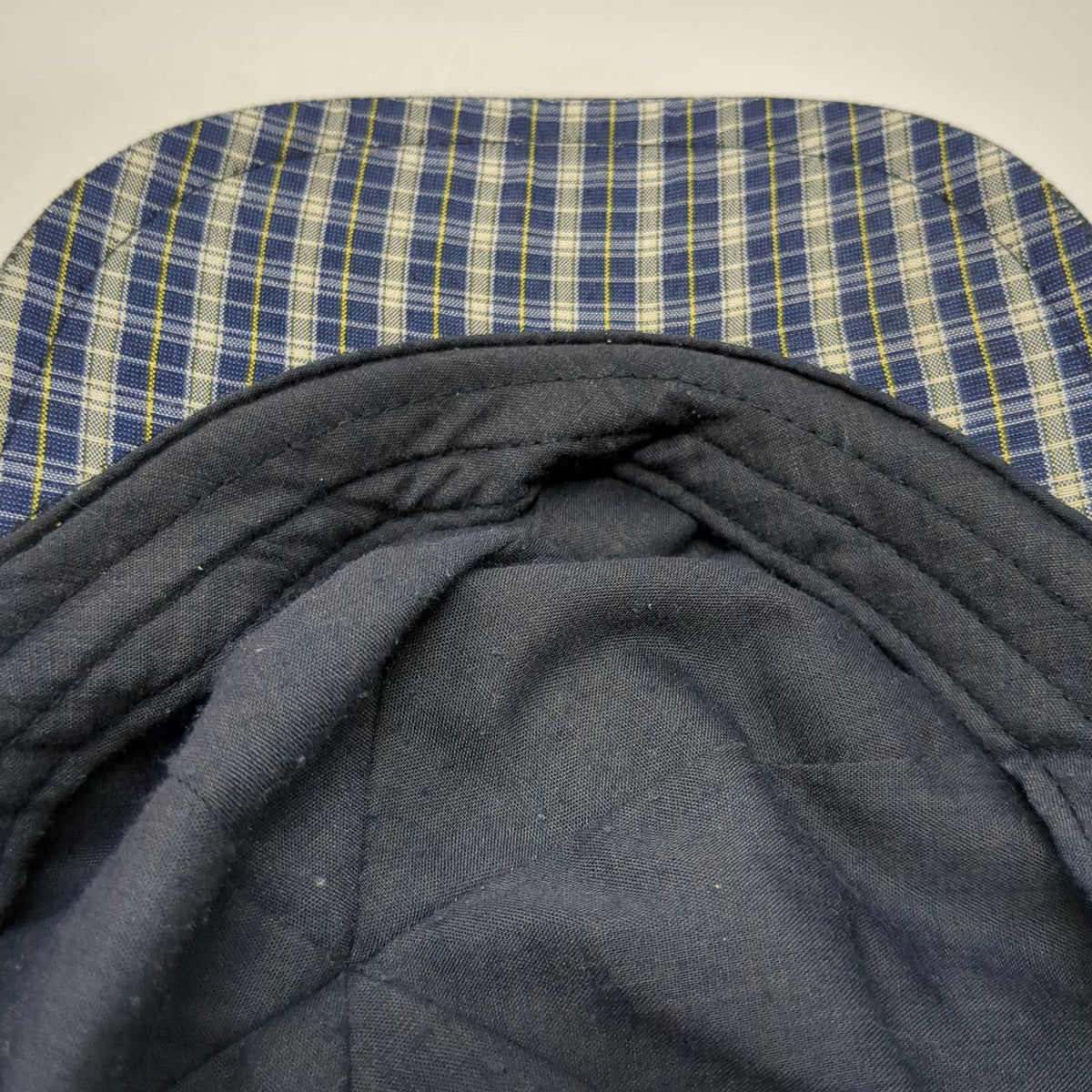 Ben Sherman Newsboy Cap Blue M Plaid Pattern Fitted Hat Classic Checkered