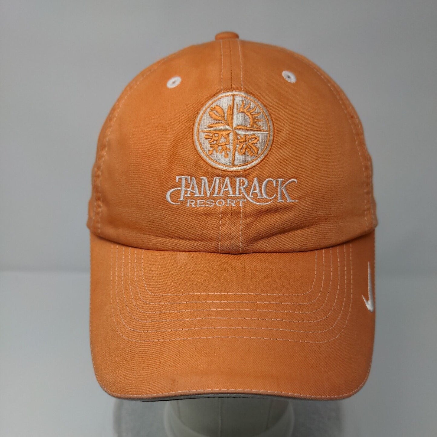 Tamarack Resort Strapback Hat Orange OSFA Embroidered Nike Golf