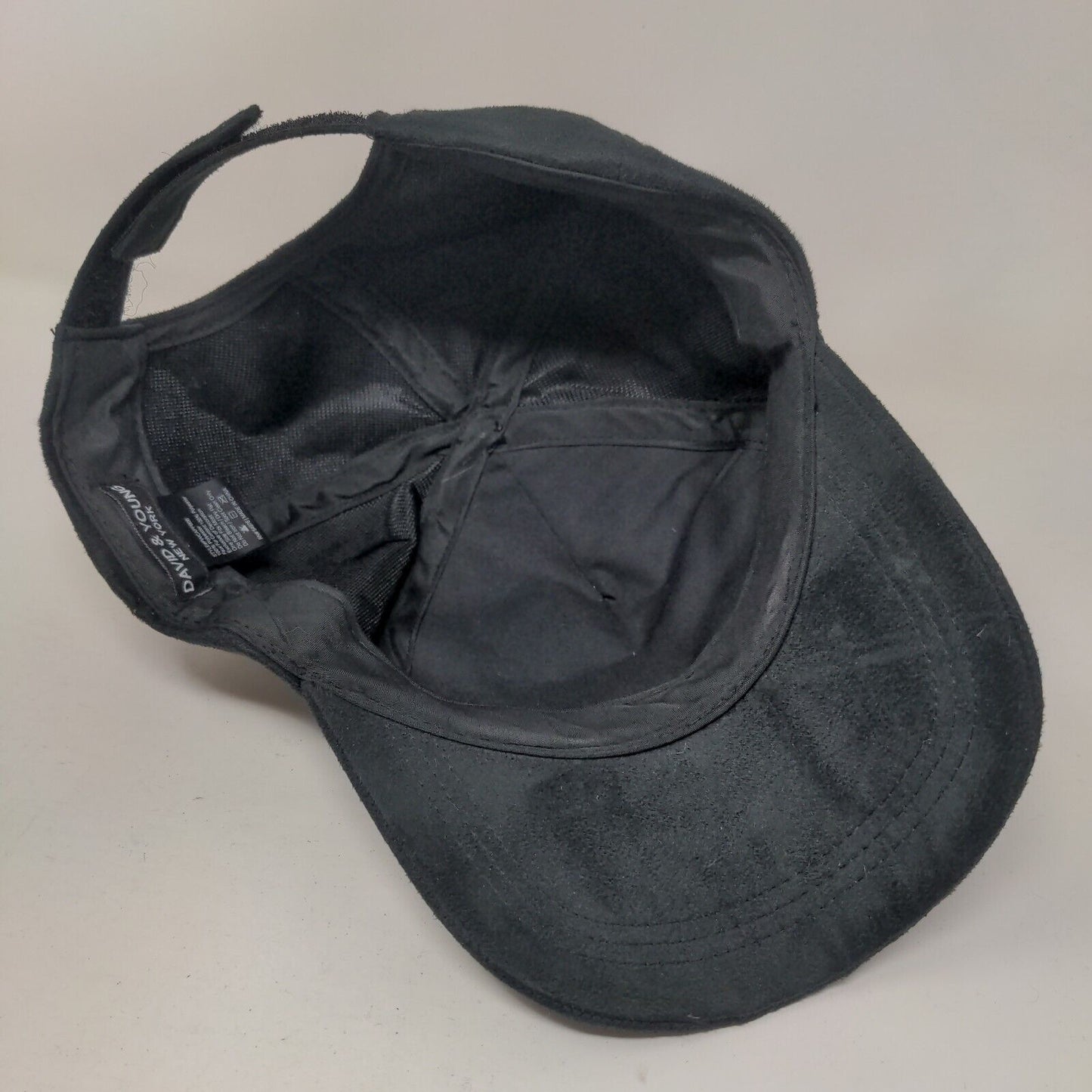 David & Young New York Strapback Hat Black OSFM Adjustable Faux Fur Blank