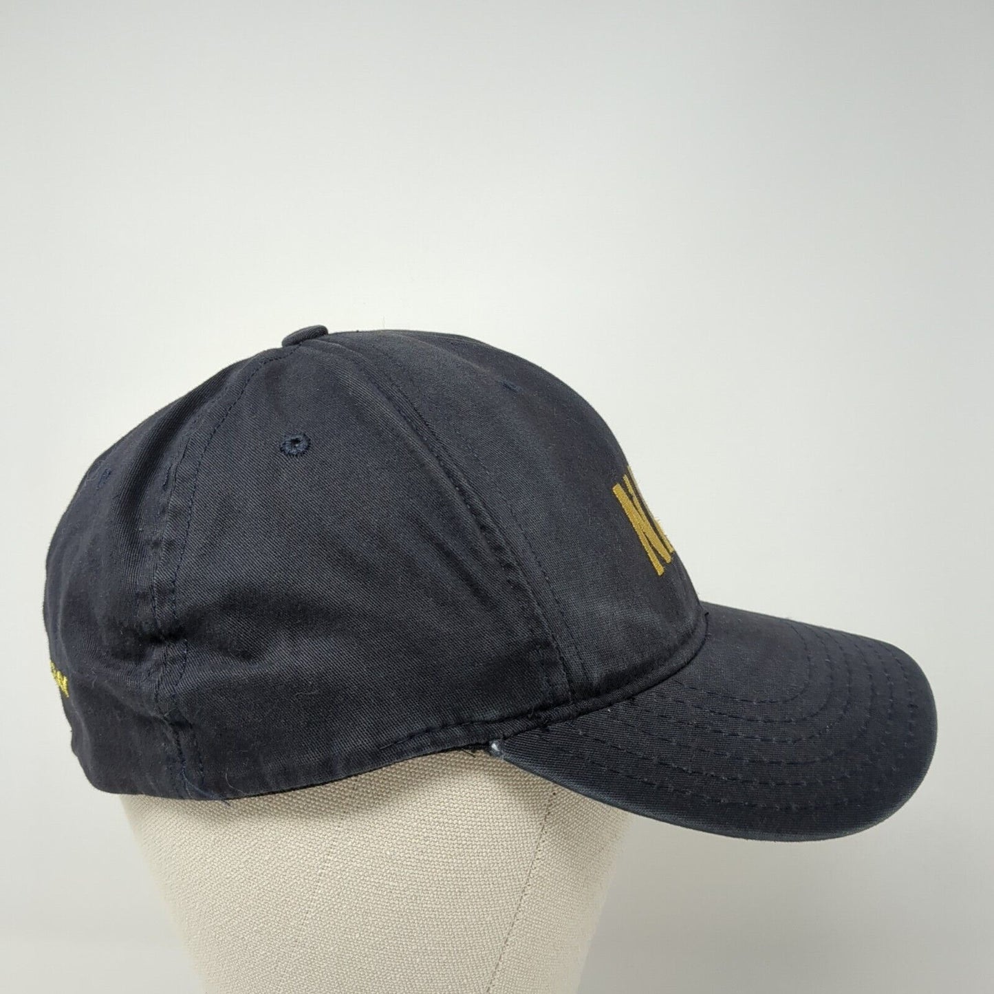 Navy Fitted Hat Blue One Size Embroidered 6 Panel Vent Holes Outdoor