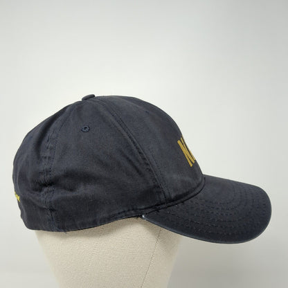 Navy Fitted Hat Blue One Size Embroidered 6 Panel Vent Holes Outdoor
