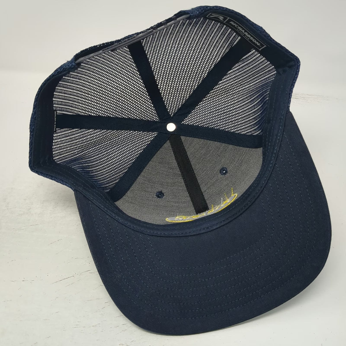 Richardson Trucker Hat Blue One Size Farnam Embroidered Patch Mesh Snapback 112