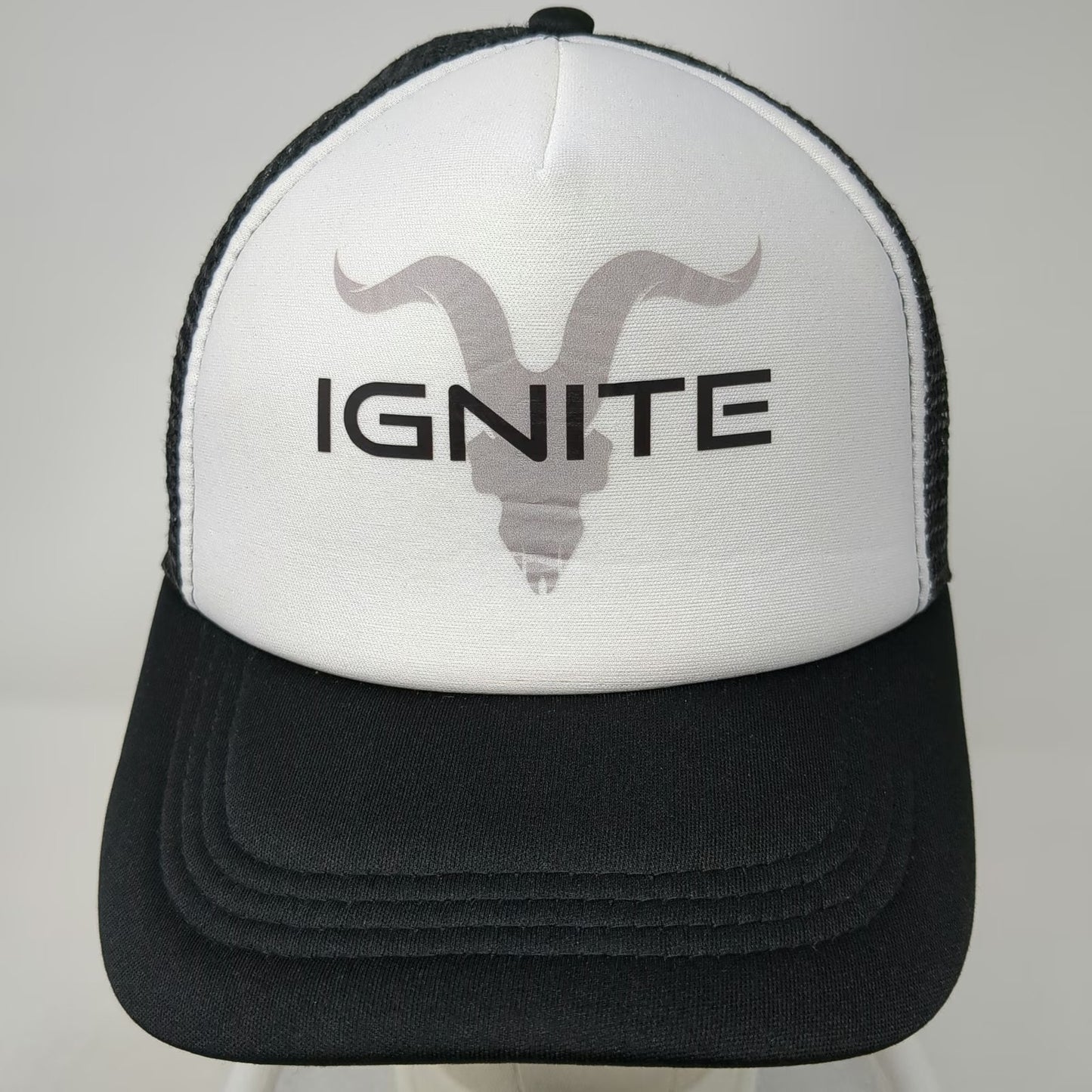 Trucker Hat Black One Size Ignite Animal Skull Mesh Back Snapback Foam Front hat