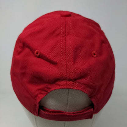 Unbranded Men's Strapback Hat Red Size OSFM Black Vent Holes Adjustable