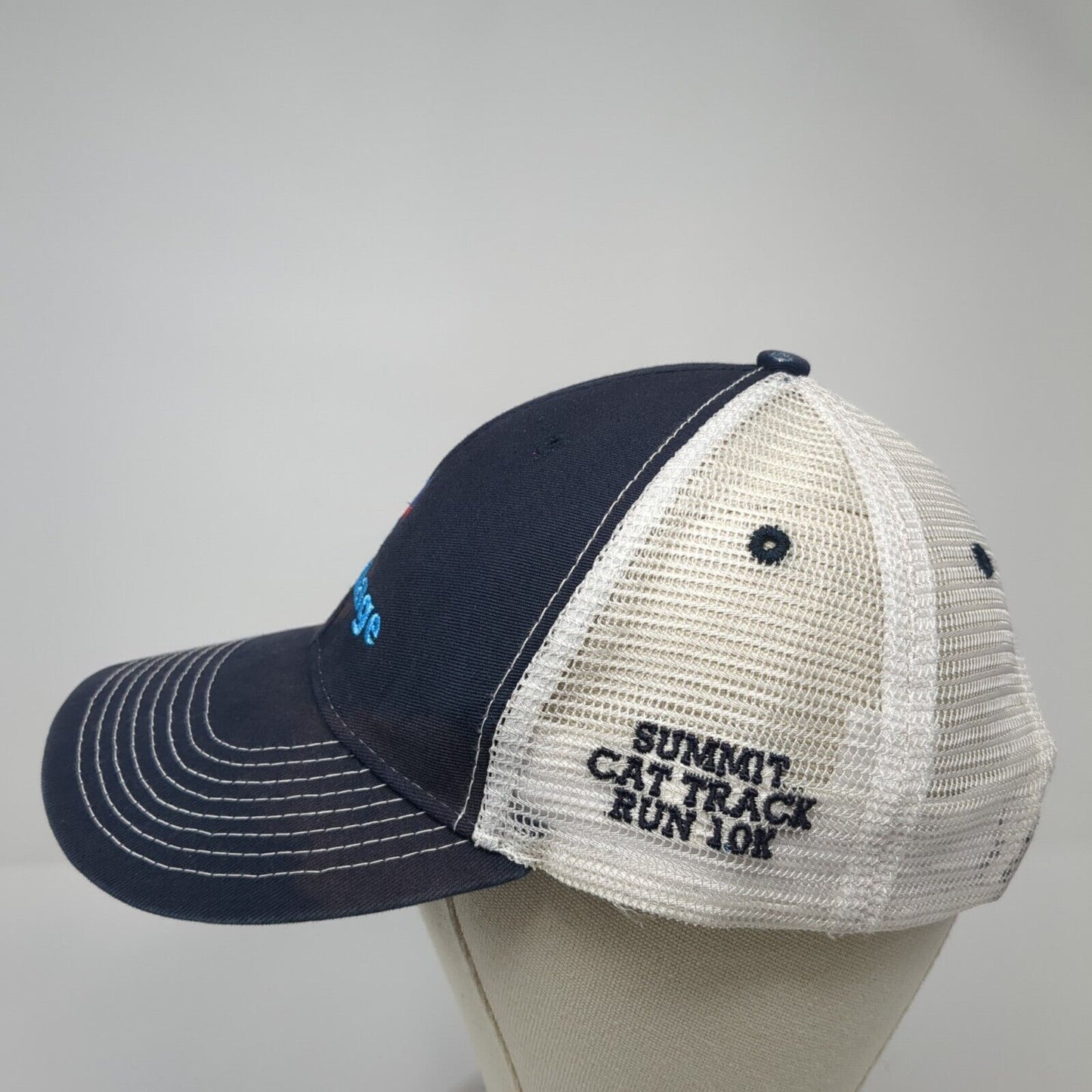 Brundage Summit Cat Track Run 10K Snapback Trucker Hat Blue OS Mesh Back Ouray