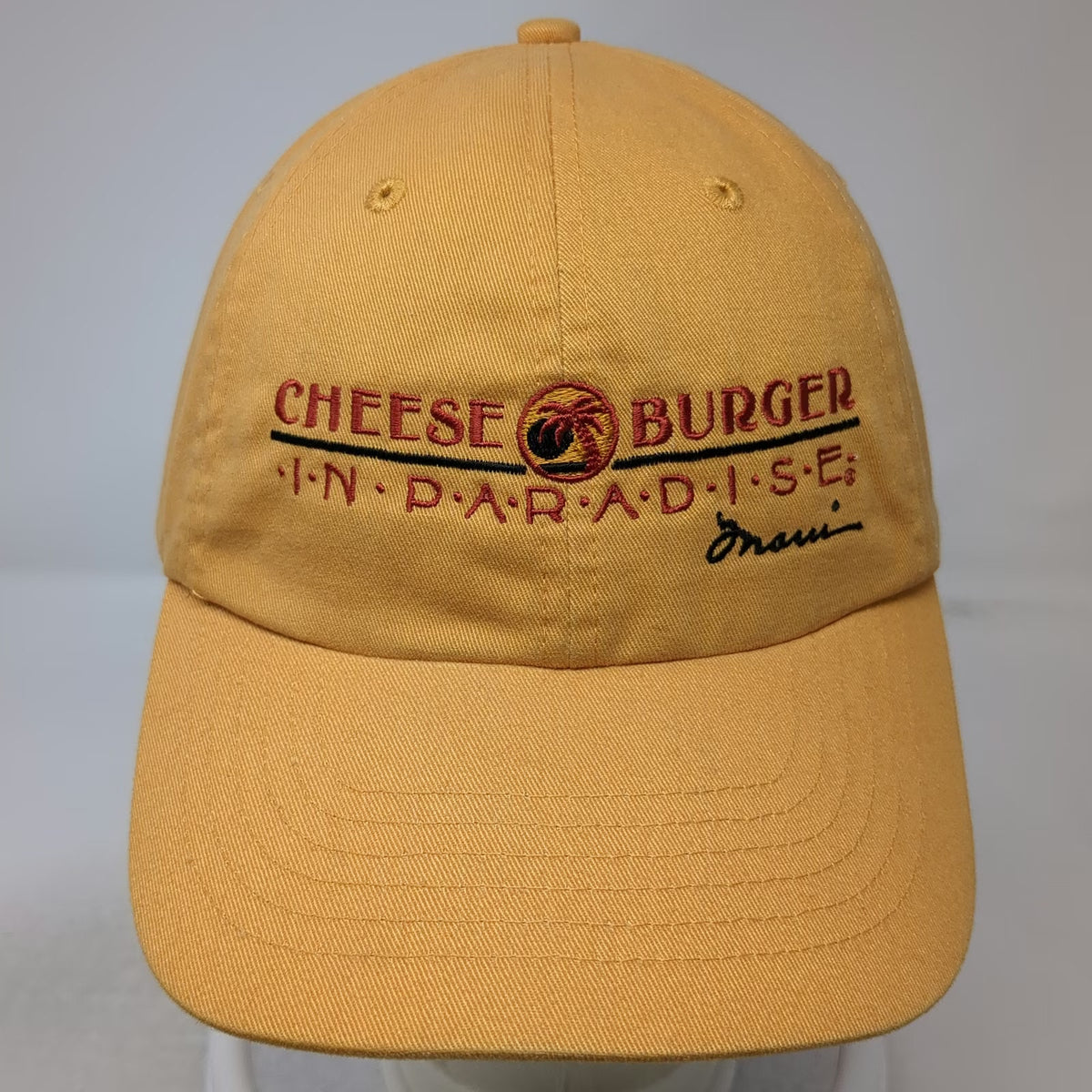 HeadShot Maui Cheeseburger In Paradise Yellow One Size Baseball Cap Hat Logo