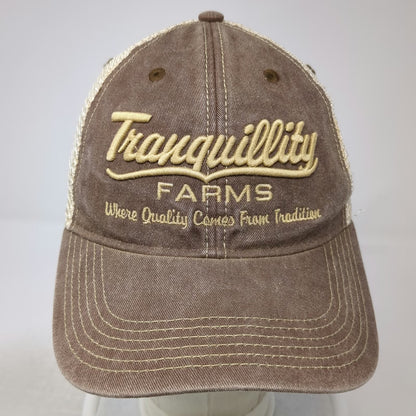 Legacy Trucker Hat Brown One Size Tranquillity Farms Allamuchy NJ American Flag