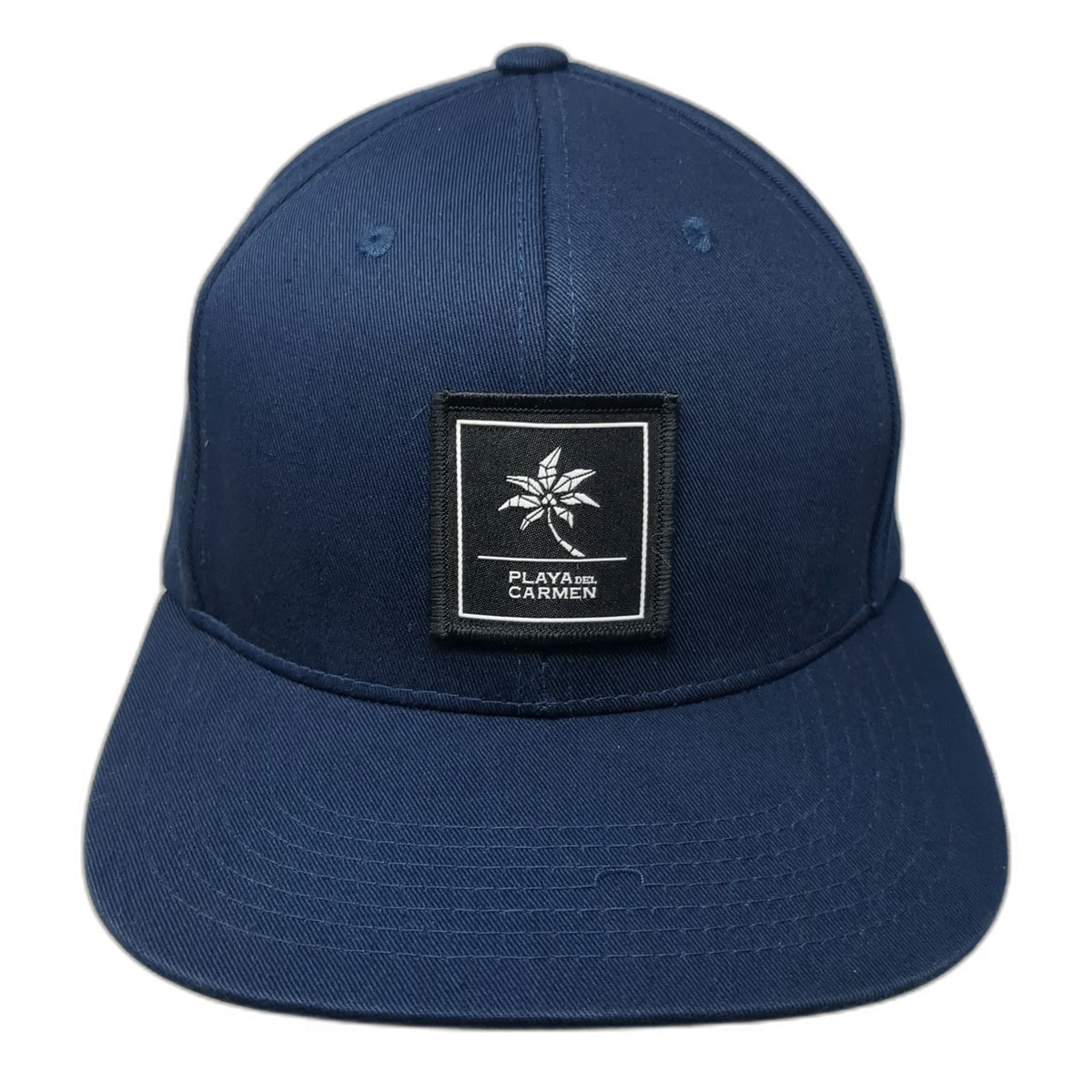 THT Headwear Snapback Blue One Size Playa Del Carmen Palm Tree Patch Cotton Hat