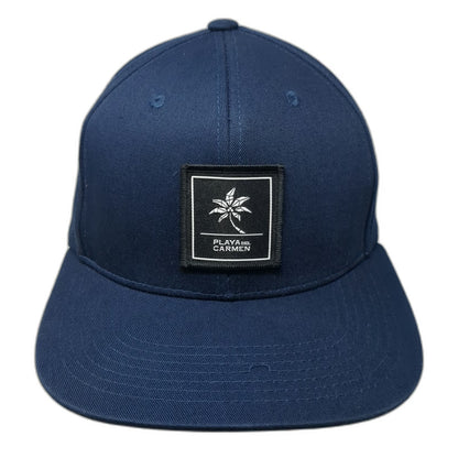 THT Headwear Snapback Blue One Size Playa Del Carmen Palm Tree Patch Cotton Hat
