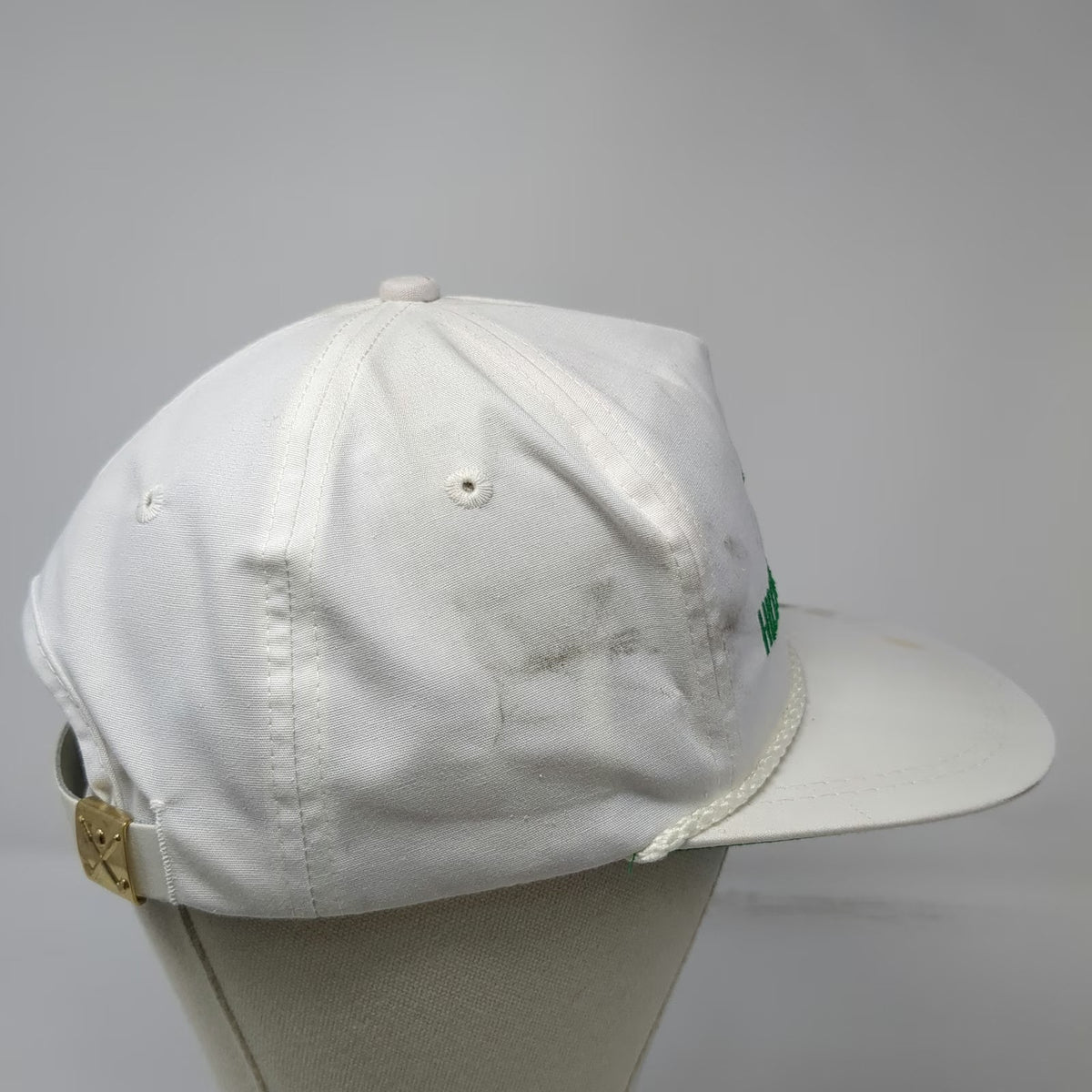 K-Products Trucker White Hat OS Rope Brim Hilleshog Mono-Hy Vintage