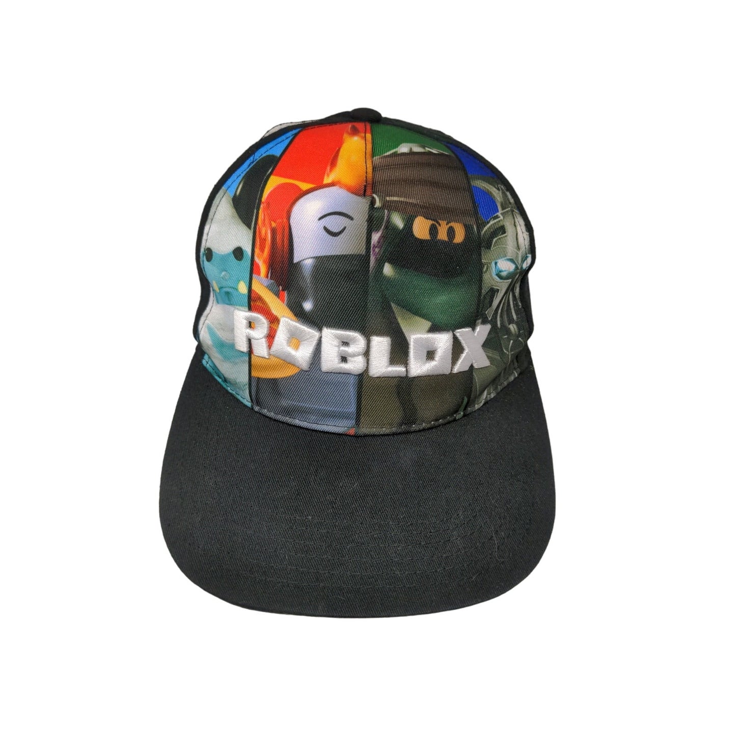 Youth Roblox Snapback Hat One Size Black Embroidered Spell Out