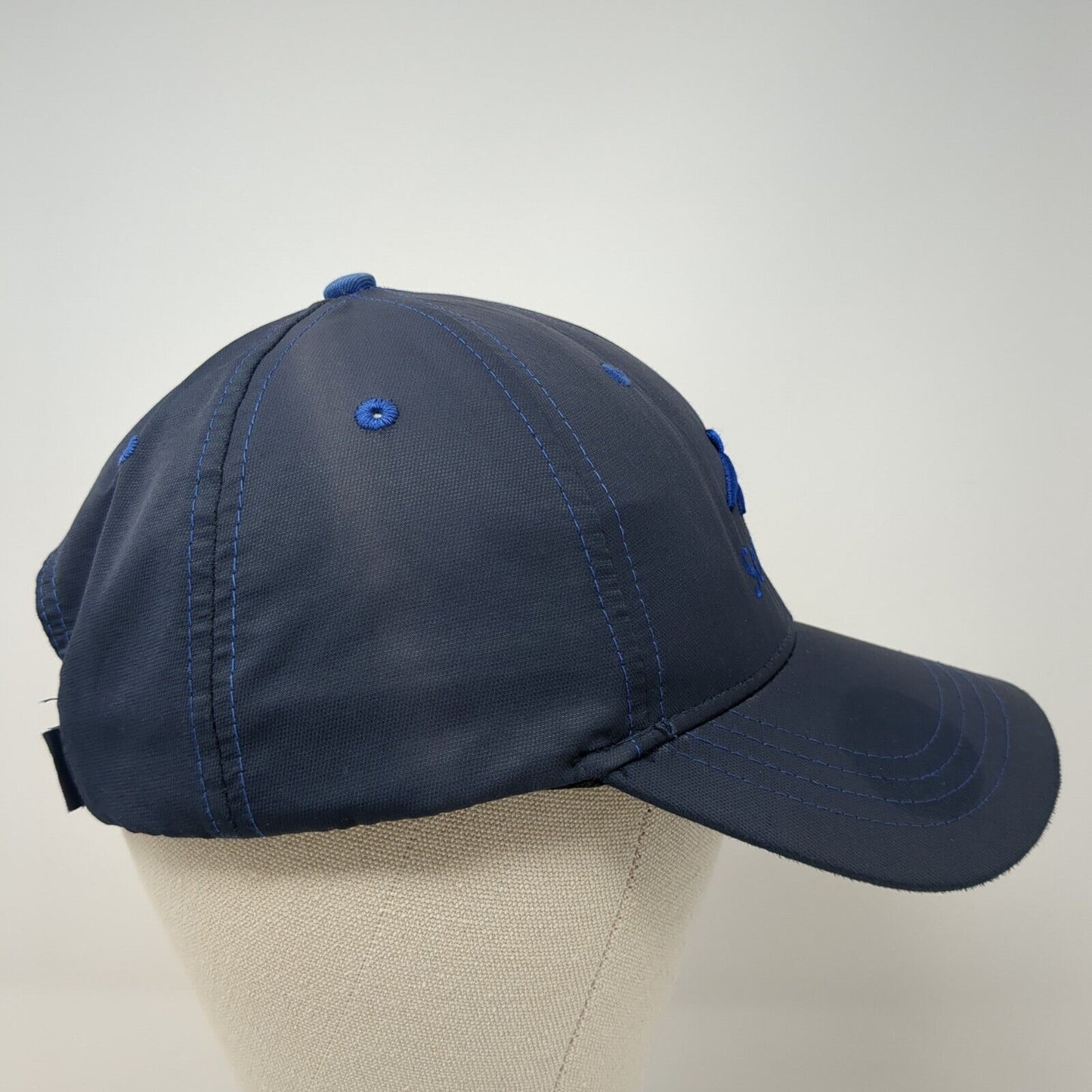 SeaWorld Strapback Hat Blue One Size Adjustable Embroidered Vented Holes 6 Panel