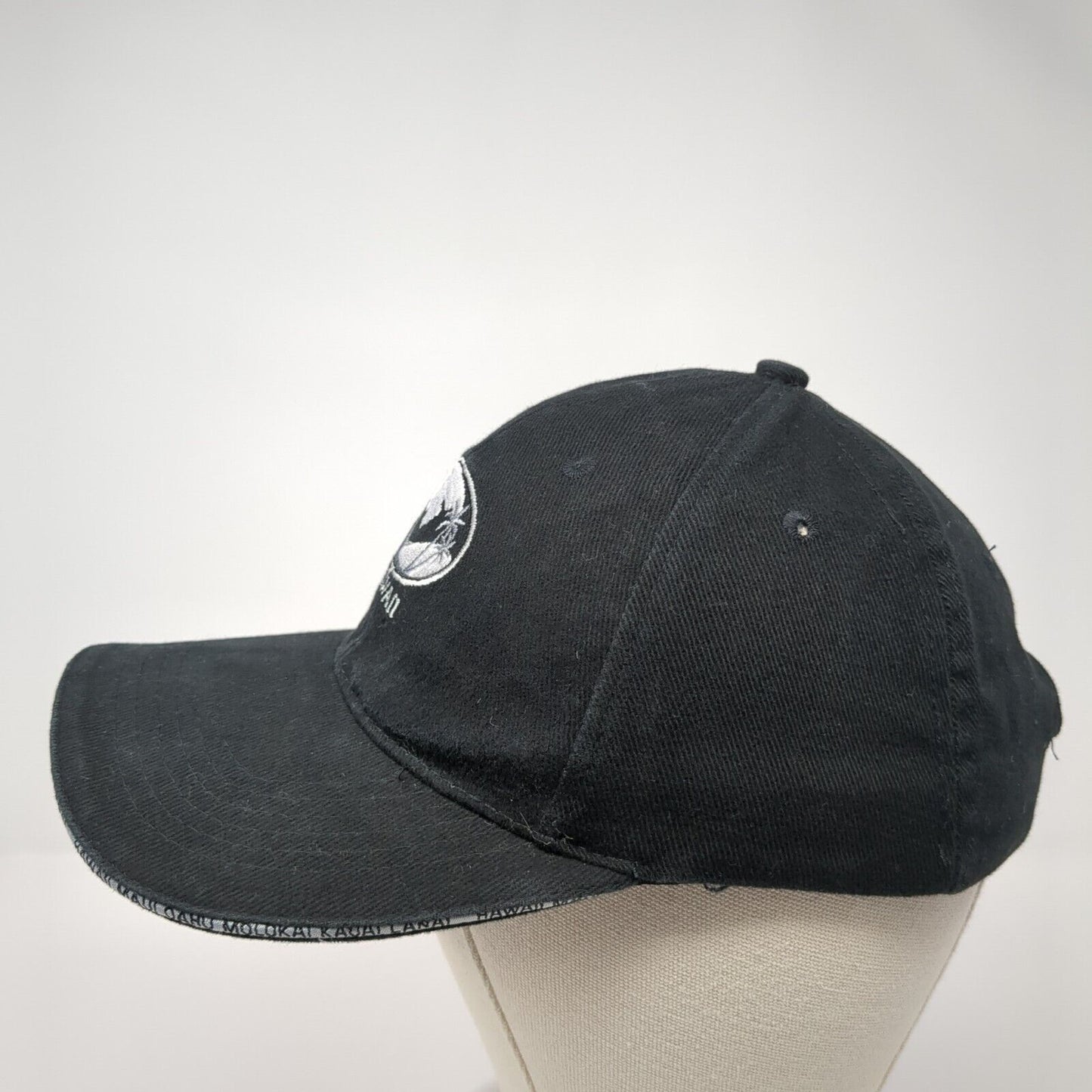 Hawaii Wave Palm Trees Strapback Hat Black One Size Adjustable 6 Panel
