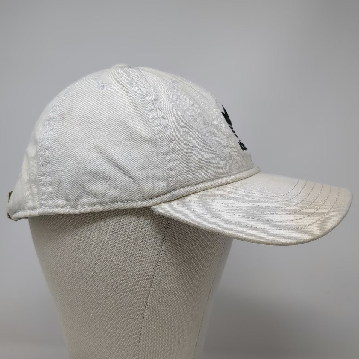 Adidas Baseball Cap White One Size Trefoil Logo Slideback Cotton Embroidered Hat