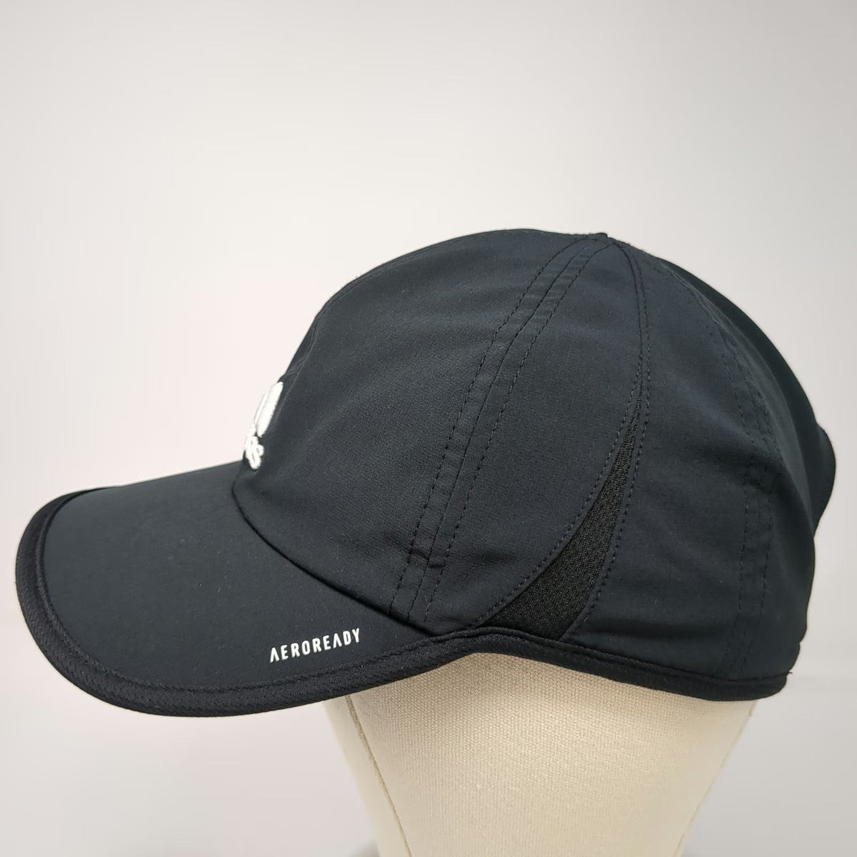 Adidas Baseball Cap Black One Size AEROREADY Mesh Side Panels Lightweight Hat