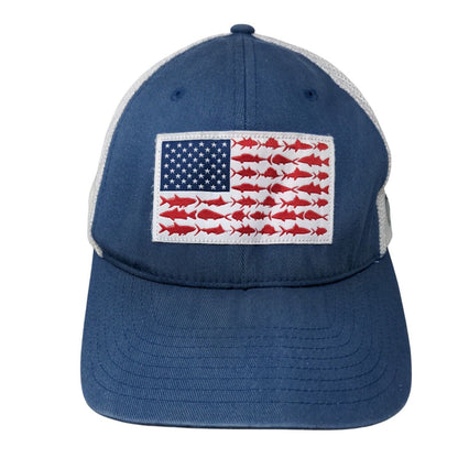 Columbia PFG Fitted Trucker Hat Blue L/XL Embroidered Mesh Back 6 Panel