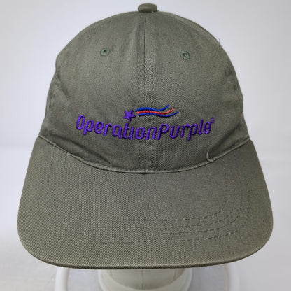 Green Baseball Cap One Size Operation Purple Embroidery Slideback Cotton Hat