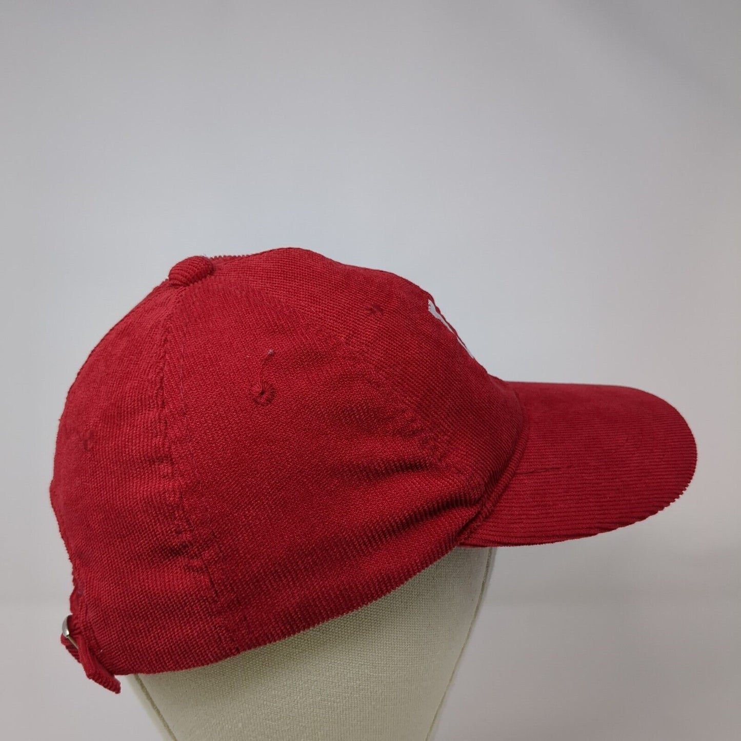LA Los Angeles Slideback Hat Red One Size Adjustable Embroidered Corduroy