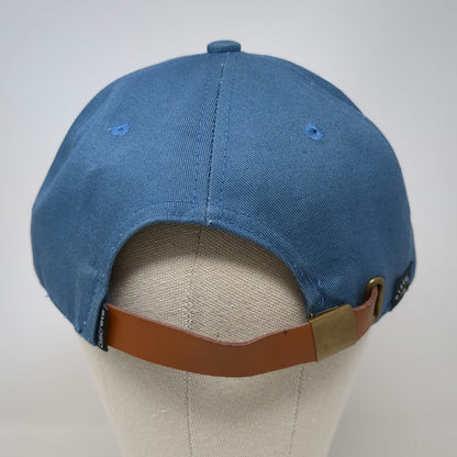 Discrete Baseball Cap Blue One Size Leather Patch Cannabis Strapback Hat