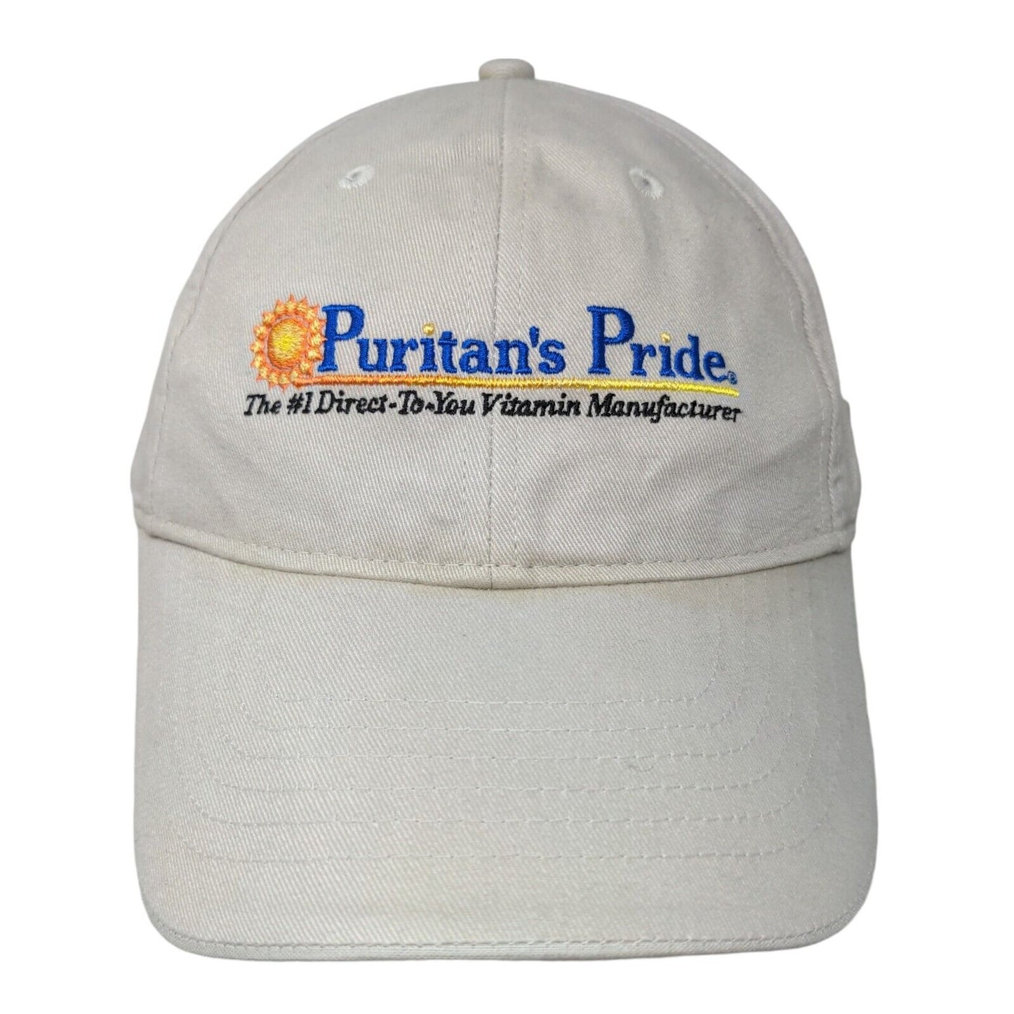 Puritan's Pride Strapback Hat Tan OSFA Embroidered Adjustable 6 Panel