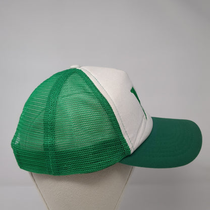 Letter M Snapback Mesh Back Trucker Hat Green One Size Embroidered Logo