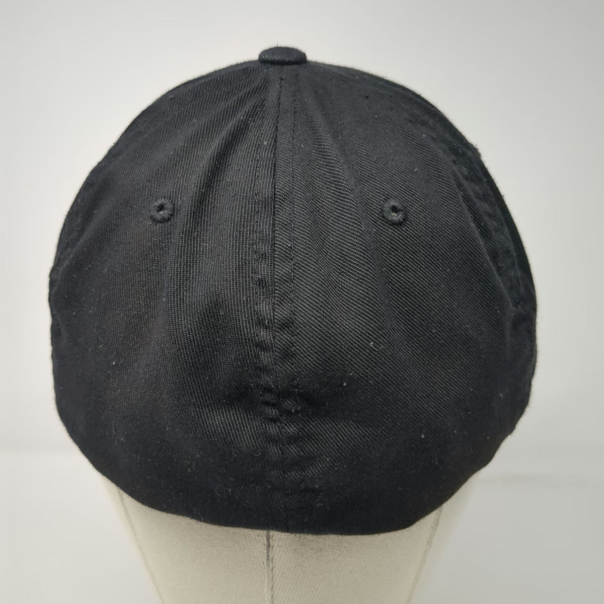 Flexfit Baseball Cap Black XL Curved Brim Underbrim Offset Logo Patch Hat