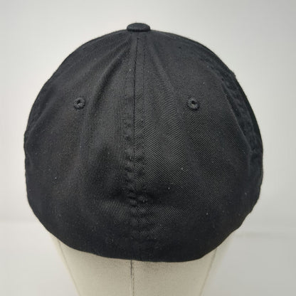 Flexfit Baseball Cap Black XL Curved Brim Underbrim Offset Logo Patch Hat