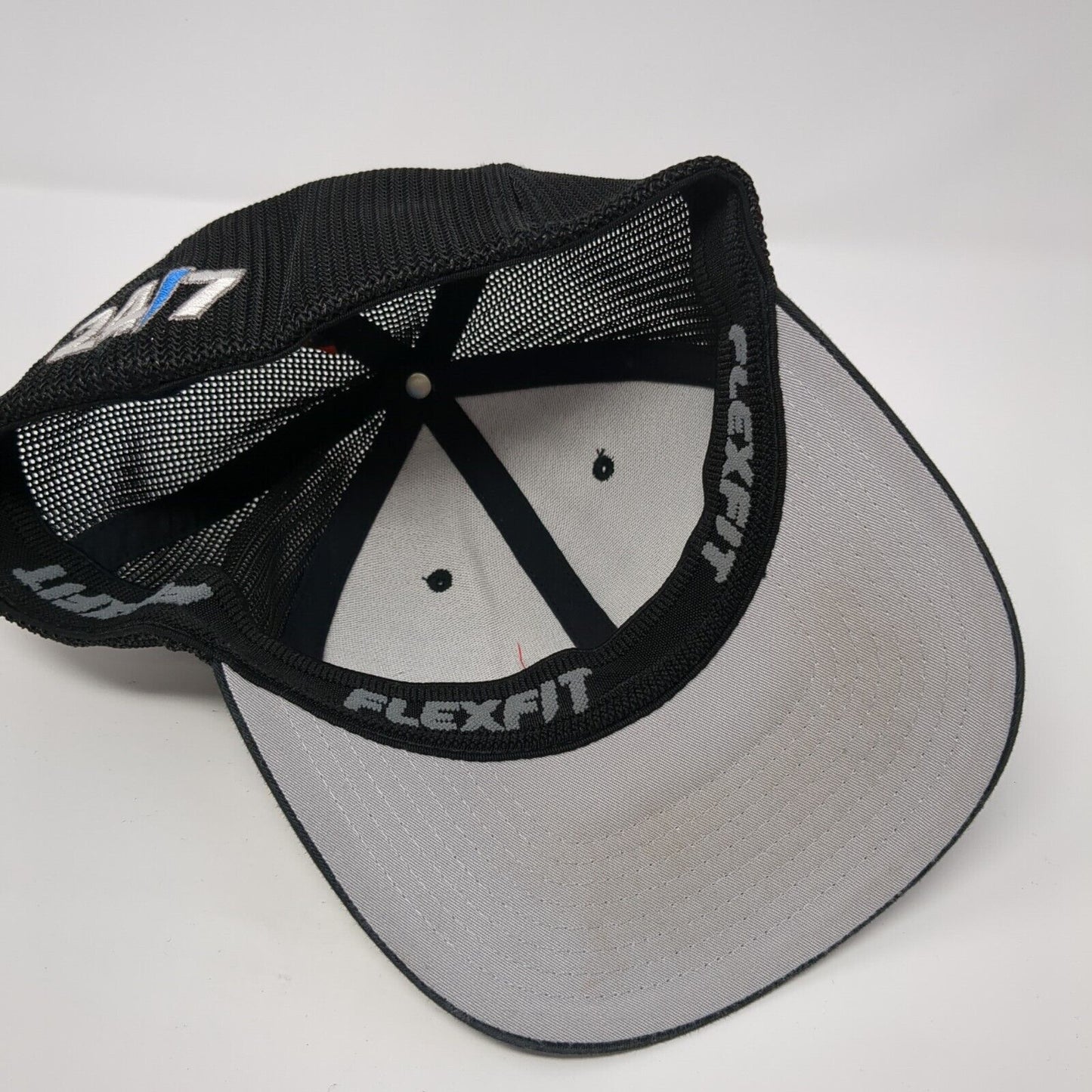 MVE 24/7 Fitted Mesh Back Trucker Hat Black L/XL Flexfit Port Authority