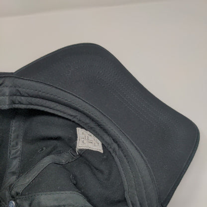 Unbranded Strapback Hat Black One Size Adjustable Embroidered 6 Panel Cotton