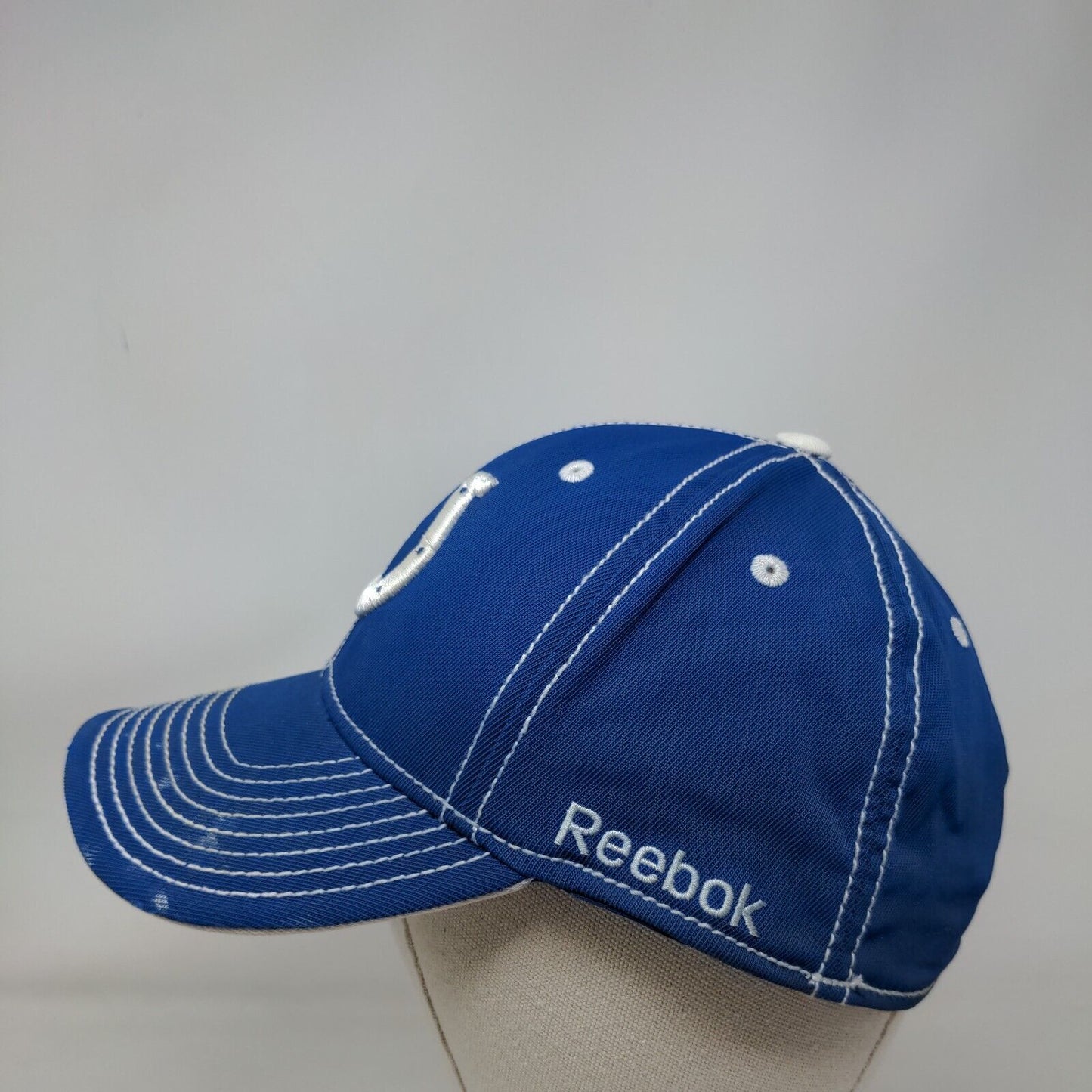 NFL Reebok Indianapolis Colts Fitted Hat Blue Size L/XL Embroidered Logo