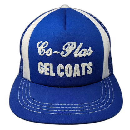 AA Headwear Co-Plas Gel Coats Trucker Hat Blue One Size Snapback Adjustable Mesh