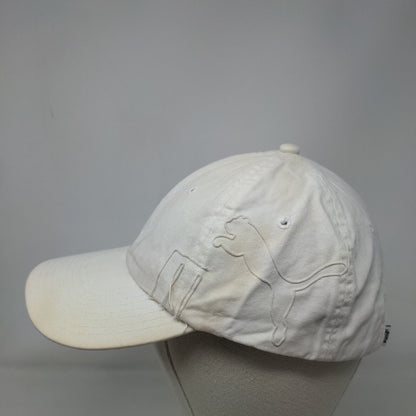 PUMA Slideback Hat White OSFA Adjustable Solid Vent Holes 6 Panel