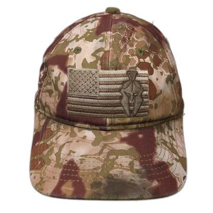 Kryptek Baseball Cap One Size Brown Green Beige Camo Spartan American Flag Hat