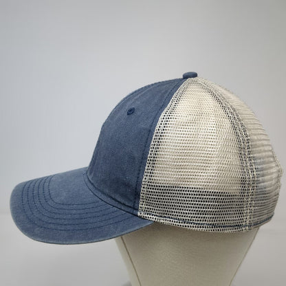 George Trucker Hat Blue One Size Mesh Back Snapback Curved Brim Cotton