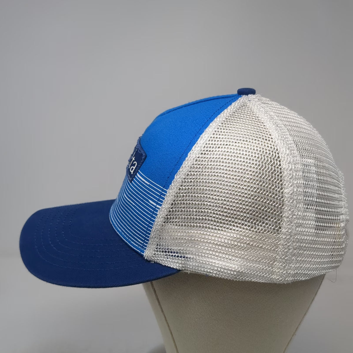 Alta 5 Panel Blue White One Size Hat Mesh Back Stripe Mountain Ski Strapback