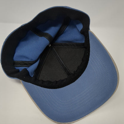Russell Fitted Hat Blue One Size Stretch Gray Trim 6 Panel Outdoor