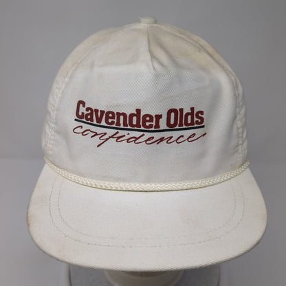 Cavender Olds Confidence Slideback Hat White One Size Adjustable 6 Panel Rope
