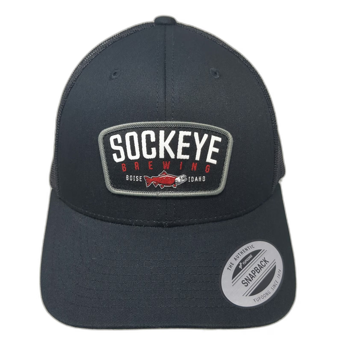 Yupoong Trucker Hat Black One Size Sockeye Brewing Boise Idaho Mesh Snapback