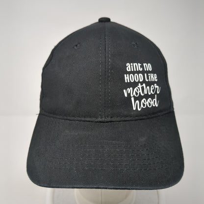 Aint No Hood Like Motherhood Strapback Hat Black One Size Adjustable George