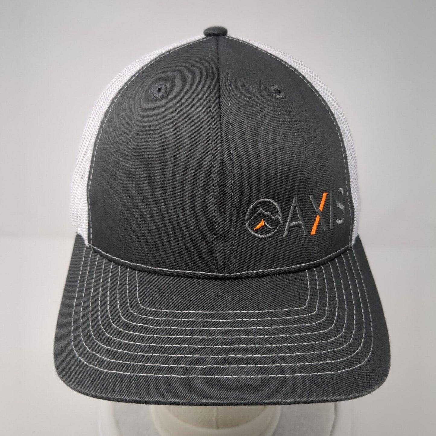 Axis Snapback Trucker Hat Gray OS Adjustable Embroidered Mesh Back Richardson