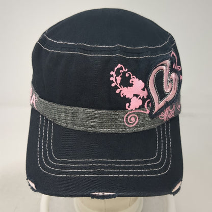 Main Gate NHRA Army Cap Black One Size Distressed Heart National Hot Rod Assoc