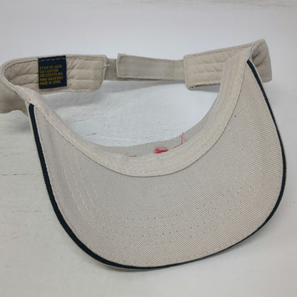Carle Logo Visor Hat Beige Red Blue One Size Strapback Cotton Embroidered Curved