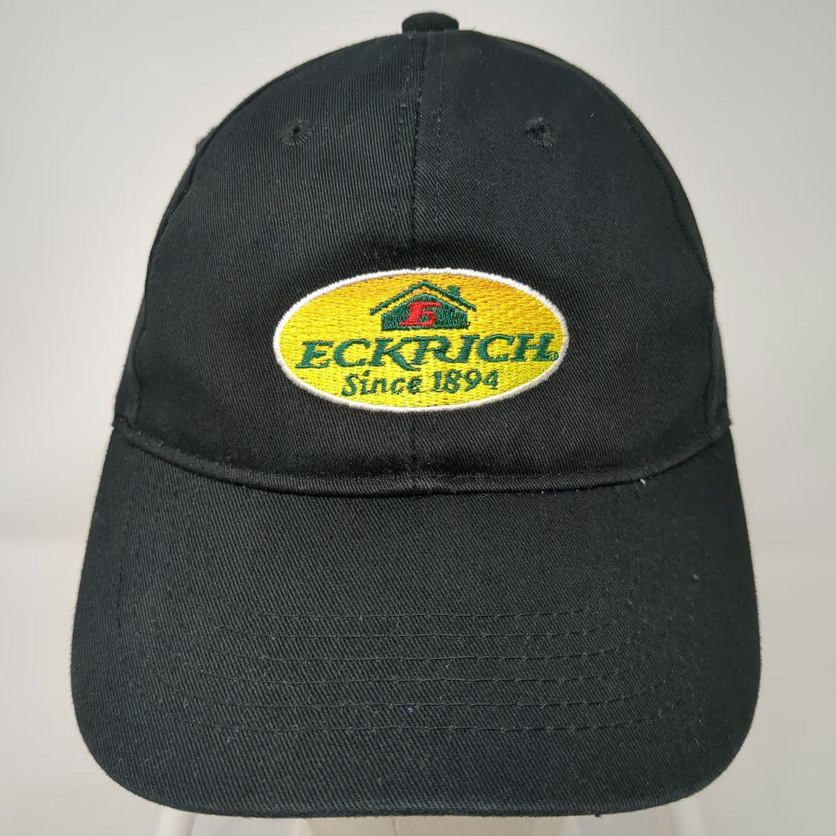 Eckrich Baseball Cap Black One Size Embroidered Patch Strapback Hat Since 1894