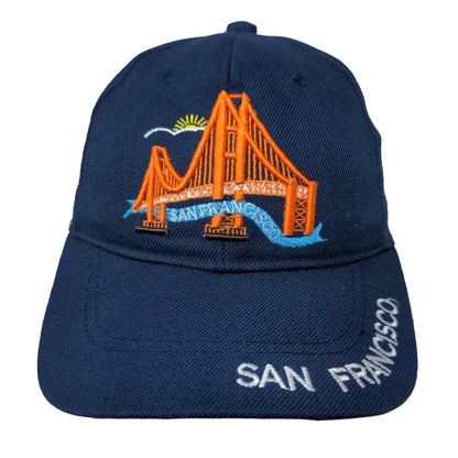 San Francisco Strapback Hat Blue One Size Adjustable Embroidered 6 Panel