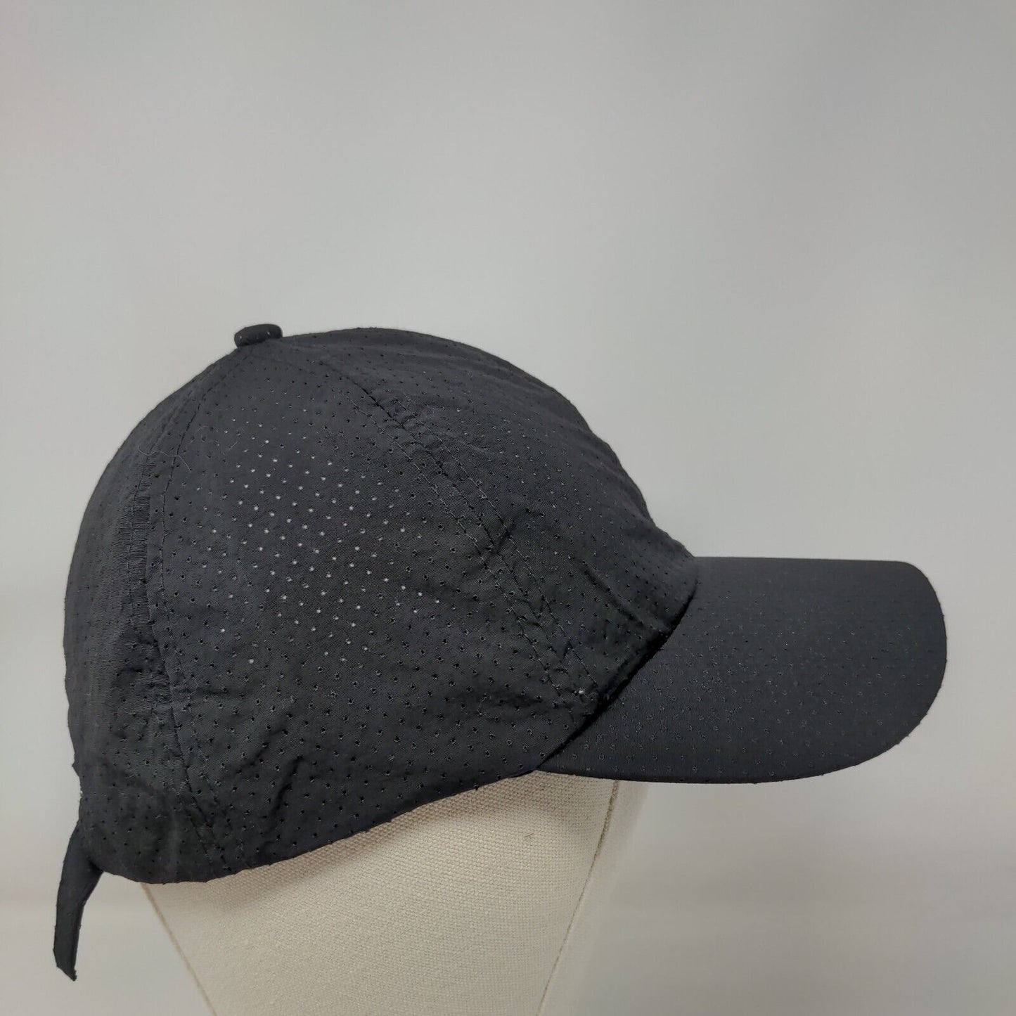 Unbranded Slideback Hat Black One Size Adjustable Laser Cut 6 Panel Blank